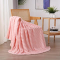 Light Pink Fleece Throw Blanket 50”×60” by linecooo