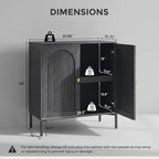 IFBUY Modern Sideboard Buffet Cabinet, 92.63" W Fluted Arched Buffet Cabinet - Image 2