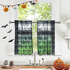YJ YANJUN Vintage Lace Curtains 36 Inches Length-Gothic Cafe Curtains Short by YJYANJUN