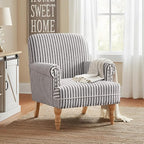HUIMO Linen Fabric Accent Chair, Mid-Century Modern Upholstered Armchair - Image 3