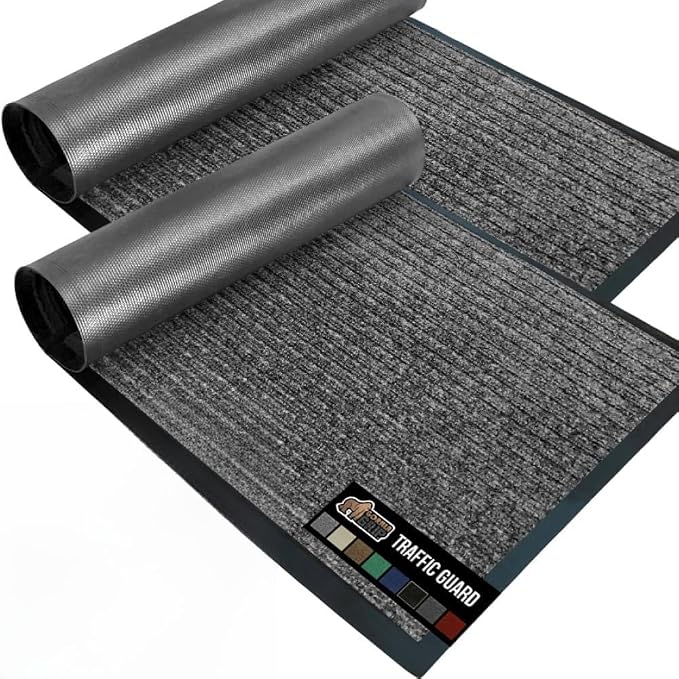 GORILLA GRIP Waterproof Traffic Guard Door Mat, 2 Pack Indoor Outdoor Durable by Unknown