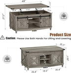 ALLSTAND 48" Farmhouse Lift Top Coffee Table - Image 2