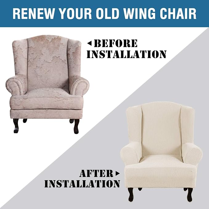 H.VERSAILTEX Wing Chair Slipcover Chair Covers - Image 4
