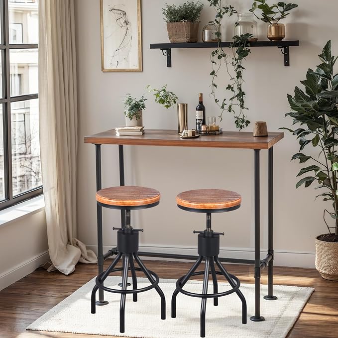 Rustic Dinner Table for Kitchen Dining Room 41.3inch Height Industrial - Image 5