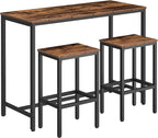 HOOBRO Bar Table and Chairs Set, 47.2” Rectangular Pub Table by HOOBRO