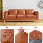 Fuloon Fuax Leather Couch Cushion Slipcover, Waterproof Stretch Covers - Image 2