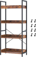 HCHQHS 4 Tier Bookshelf, Adjustable Industrial Bookcase, Vertical Tall Book by HCHQHS