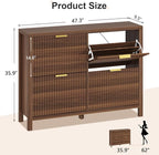 YOMILUVE Shoe Cabinet Storage for Entryway, Fluted Shoe Cabinet - Image 2
