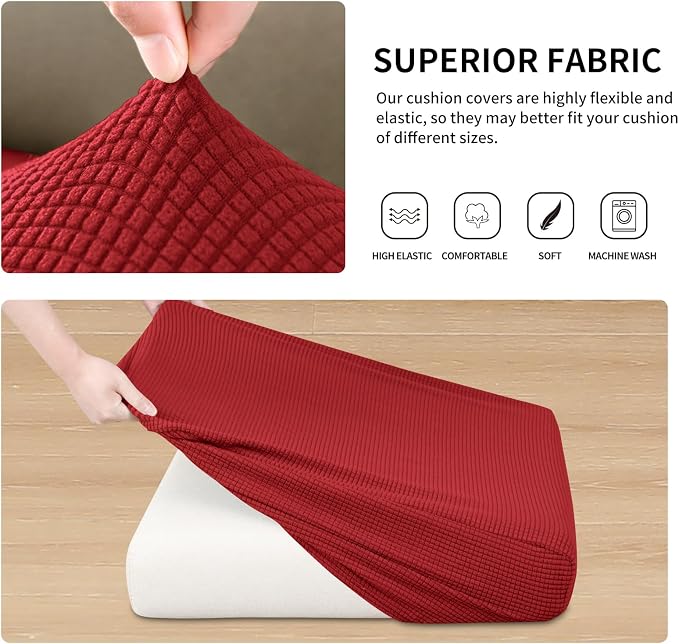 Easy-Going Stretch Individual Loveseat Couch Cushion Cover Sofa Cushion - Image 5