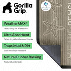 GORILLA GRIP 100% Waterproof All-Season WeatherMAX Doormat, US Designed Natural - Image 2
