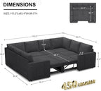 Belffin Modular Sectional Sleeper Sofa Bed - Image 2
