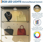 IDEALHOUSE Tempered Glass Display Cabinet - Image 5