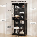BROTTAR Display Cabinet with Glass Door, 6-Tier 71" Curio Cabinet with 3 Color - Image 2
