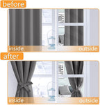 Blackout Curtains for Bedroom, Light Grey, 38 x 54 Inch, 2 Panels | Thermal - Image 4