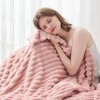 NEWCOSPLAY Fleece Ribbed Cozy Twin Blanket - Image 3