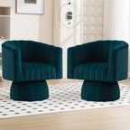 Swivel Accent Barrel Chair Set of 2- Cute Comfy Small Round 360° Arm Chair by YUUIJOAA