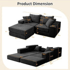 Modular Sectional Loveaeat Cloud Sofa, Boneless Couch - Image 3