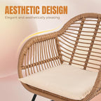 3 Piece Outdoor Wicker Furniture Bistro Set, Rattan Chairs Conversation Sets - Image 5