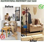 73" Wooden Coat Rack Stand, Coat Racks Freestanding - Image 5