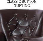 Modern Accent Chair, Mid-Century Faux Leather Armchair - Image 5