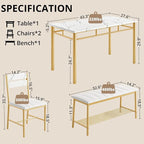 IRONCK Dining Table Set for 4, Kitchen Table - Image 2