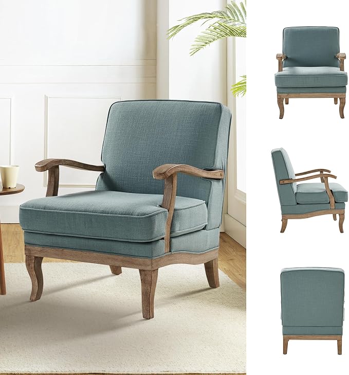 HULALA HOME Mid-Century Modern Accent Chair, Upholstered Lounge Arm Chair - Image 6