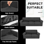 HunnmingRe Sofa Covers for 3 Cushion Couch Stretch Sofa and Loveseat Covers Set - Image 4