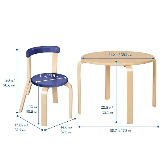 ECR4Kids Bentwood Table and Curved Back Chair Set, Kids Furniture - Image 2