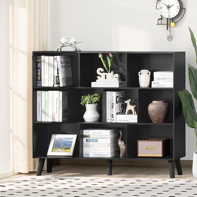 YAHARBO 10 Cube Large Bookshelf, 3 Tier Bookcase - Image 5