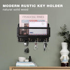 ADIIL Mail and Key Holder for Wall Decorative, Wooden Wall Mount Key Rack - Image 3