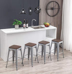 HAOBO Home 30" Backless Metal Counter Stool Height Bar Stools Barstools - Image 6