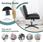 OLIXIS Criss Cross Legged Chairs Armless No Wheels Wide Seat Height Adjustable - Image 7