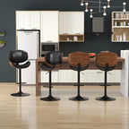 KCC Bar Stools Set of 4, Swivel Adjustable Height Barstools, PU Leather - Image 5