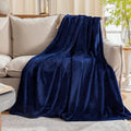 Fleece Plush Throw Blanket Navy Blue 60"x80"for Couch Fuzzy Cozy Flannel | by JIAHANNHA