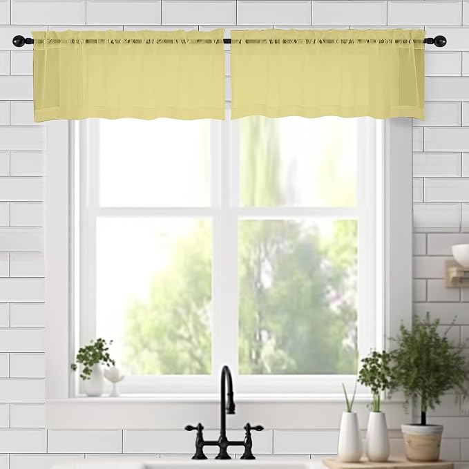 Chyhomenyc Mustard Yellow Sheer Valances by Chyhomenyc