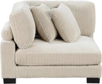 Modular Corner Seat, Plush Beige Corduroy Sofa, Customizable Living Room - Image 3