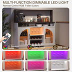 54" Coffee Bar Cabinet with Pegboard, Baskets & Movable Charging Station - Image 4