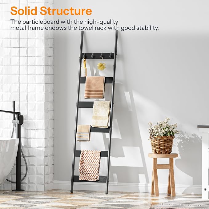 HOOBRO Blanket Ladder, 6-Tier Towel Rack - Image 3
