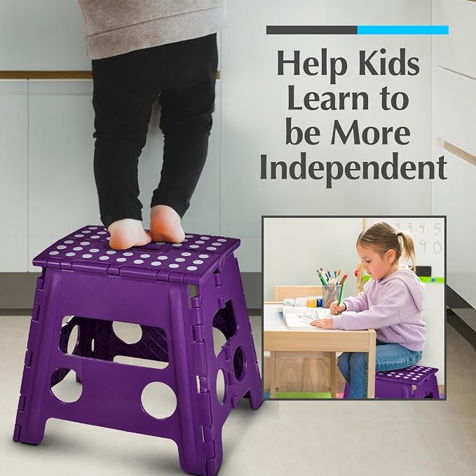 Handy Laundry Folding Step Stool 13 Inch – Sturdy Plastic Foldable Step Stool - Image 6