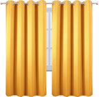 Yellow Thermal Blackout Curtains/52 x 72 Inch/Set of 2 Panels Room Darkening - Image 2