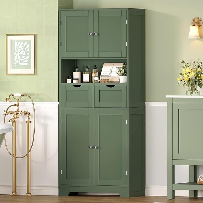 Iwell 58" H Tall Bathroom Storage Cabinet - Image 2