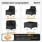 Aoxun Patio Furniture Set, Widen Armrests Wicker Outdoor Sectional - Image 6