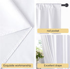NICETOWN Bedroom 100% Blackout Curtains, 2 Panels, 42 by 72, Snow White - Image 5