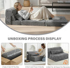 Tiita Folding Sofa Bed Single Size, Convertible Sleeper Chair Mattress - Image 9
