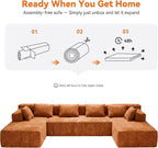MONVANE 141" U Shaped Cloud Sectional Couch - Image 9