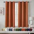 MIULEE Fall Blackout Curtains for Bedroom 2 Panels 40 x 45 Inch Long Rust | by MIULEE