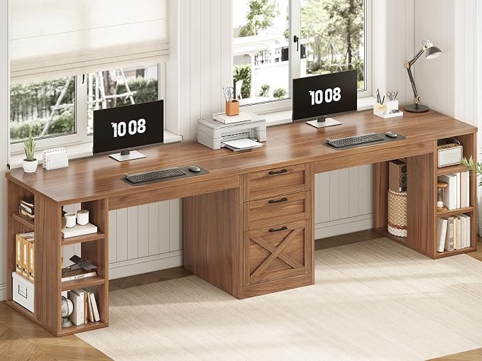 SEDETA Farmhouse 96.5" Computer Desk - Image 7