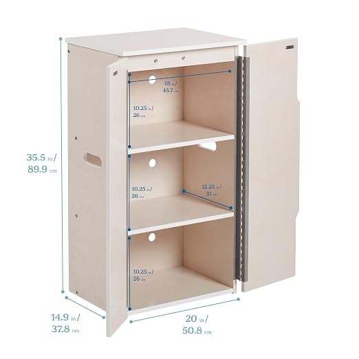 ECR4Kids Wooden Pretend Play Kitchen Refrigerator - Image 3