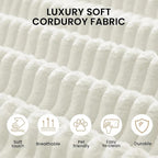 79'' Folding Convertible Sofa, Corduroy Modular Floor Couch - Image 5