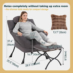 Lazy Chair with Ottoman, Large Accent Chair with Ottoman and a Throw Pillow - Image 2